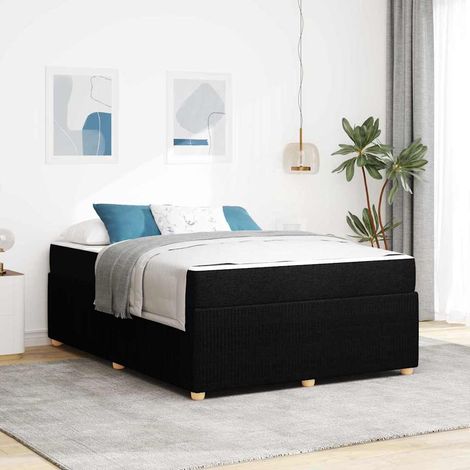 vidaXL Bettrahmen mit Matratze Schwarz 160 x 200 cm Stoff (1/5)