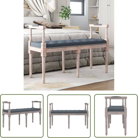 The Living Store Banc Gris foncé 110x40x70 cm Velours - Banc Entrée - Banc Velours - Banc Design - Mobilier Salon - Meuble Rangement (1/5)