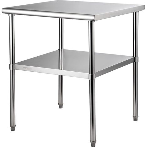 Table de préparation en acier inoxydable,30 x 30 x 36 pouces,capacité de charge 800 lbs,table de travail robuste pour cuisine et garage (1/5)