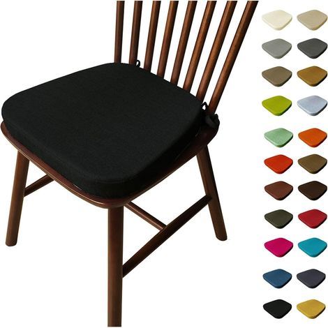 1 Galette De Chaise, Tissu Coton-lin, Mousse Haute Densité, Antidérapant, Forme U, Intérieur Extérieur (1/5)