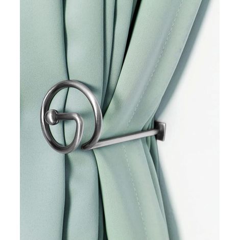 Lot de 4 embrasses décoratives en métal pour rideaux - Fixation murale - Pour rideaux (1/5)