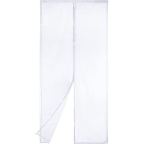 Magnetic Screen Door - Heavy Duty Mesh, Top-to-Bottom Magnetic Seal, Self-Closing, Keeps Fresh Air Inside (90x210, White)