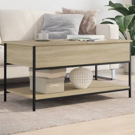 Couchtisch Sonoma-Eiche 100x50x50 cm Holzwerkstoff und Metall (1/5)