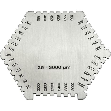 peigne à Film humide, jauge hexagonale en acier inoxydable, jauge d'inspection 25-3000 um (1/3)