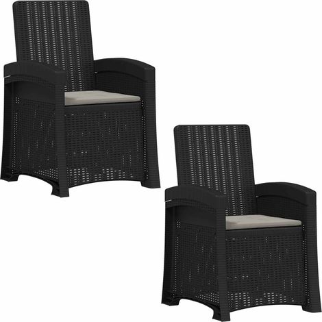 Maison Exclusive - Sedia da giardino reclinabile effetto rattan 2 pz PP (1/5)