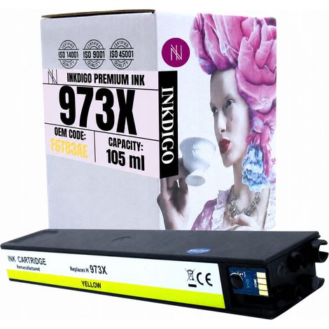 Inkdigo 973XL Tinte kompatibel mit HP PageWidePro452dn und PageWidePro477dwt TÜV-zertifiziert (1/4)
