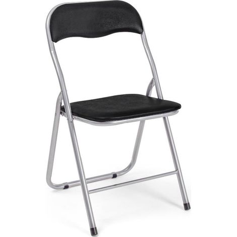 Bizzotto Klappstuhl Joy 5730523 Schwarz mit Polsterung aus PVC und Stahl (1/3)