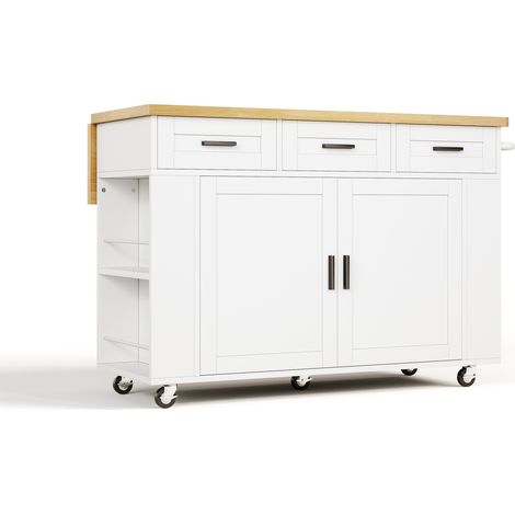 Isola cucina mobile in MDF con piano ribaltabile 120 x 45(70) x 84 cm MODENUIT (1/5)
