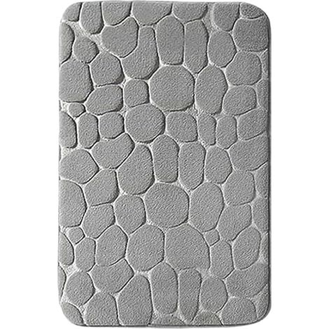 Tapis De Bain - Mousse A Memoire De Forme - Absorbant Antidérapant - Pour Salle De Bain Et Salon - 40 X 60 Cm - Gris Foncé