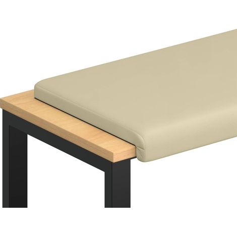 Maison Exclusive - Bankkissen Kunstleder Creme Tiefe 35 cm (1/5)