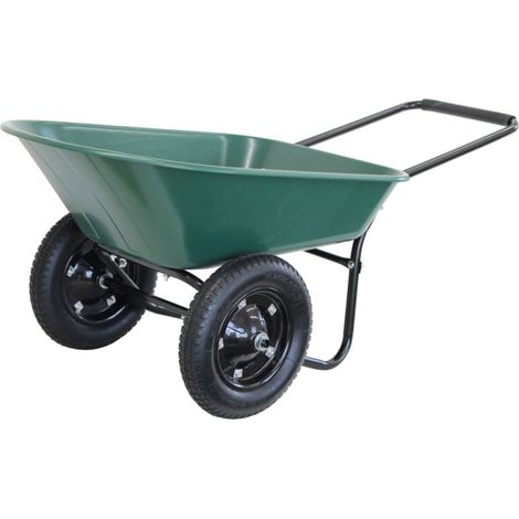 Oypla Heavy Duty Plastic Two Wheeled 70L Wheelbarrow with Pneumatic Tyre (1/5)