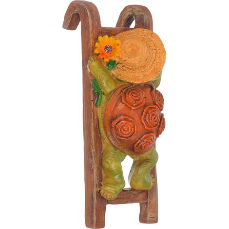 Statue de tortue en résine Housoutil pour la décoration jardin et pots fleurs, style adorable (1/5)