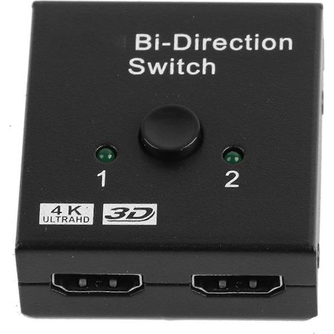 Commutateur haute définition 2 entrées vers 1 sortie, distributeur haute définition, commutateur d'interface multimédia haute définition bidirectionnel, prend en charge la 4K. (1/5)