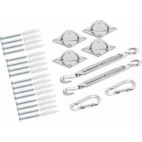 Kit de fixation pour voile d'ombrage DETEX® fixation auvent store protection (1/5)