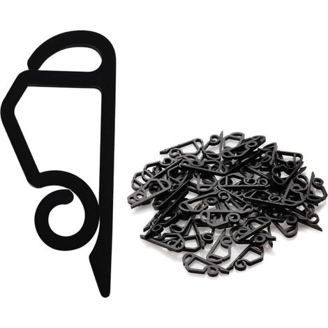 Attaches pour gouttières lumineuses de Noël, crochets en plastique robustes pour décorations de Noël extérieures, noir (1/5)