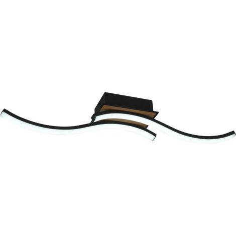 LED Deckenleuchte 32W 3520lm 3000-6500K 62cm Schwarz/Holz Dimmbar Murray Serie