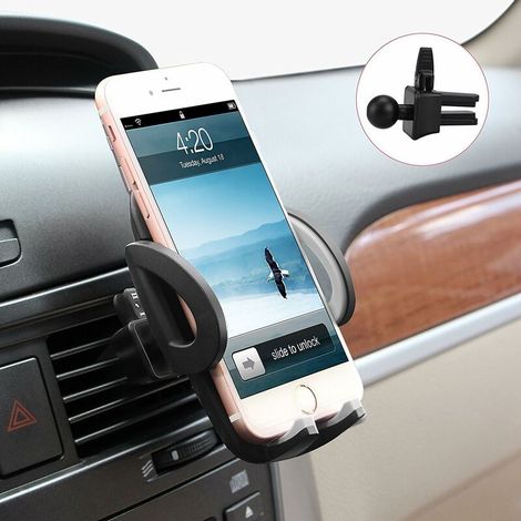 Organiseur de bureau Support de téléphone portable Support de téléphone portable de voiture pour la ventilation de voiture Support universel de voiture pour téléphone portable Support de téléphone pou (1/5)