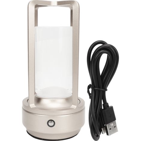 Lampe de Table sans fil, abat-jour en cristal, 3 températures de couleur, commande tactile, LED rechargeable par USB, bureau pour la maison, argent