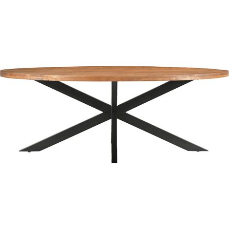 BARI-Table à manger Ovale 8/10 personnes 210 cm en bois massif (1/5)