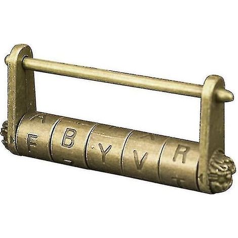 KLVGTIFS PU - Cadenas à combinaison rétro en bronze antique, cadenas à code 5 lettres pour valise ou boîte (1/4)