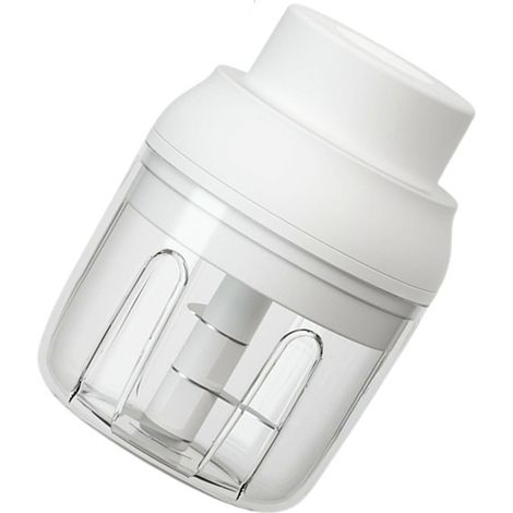 Hachoir à ail électrique sans fil rechargeable par USB, 3 lames, presse-ail pour assaisonnements, viande et compléments alimentaires, blanc (1/5)