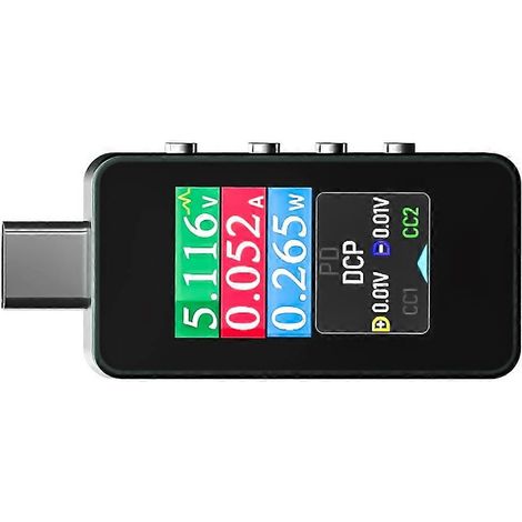 Testeur de charge rapide RK-C1 avec écran couleur, voltmètre et ampèremètre (8 A), testeur de rotation par gravité (1/5)