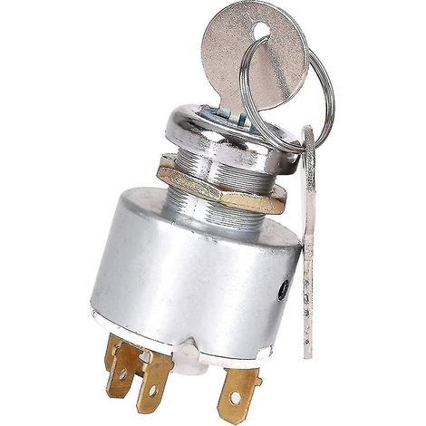 Interrupteur d'allumage universel 12 V avec clé, compatible avec motos, tracteurs, voitures et bateaux. Interrupteur d'allumage pour tracteur de 1,5 m (5 pieds), référence 956. (1/4)