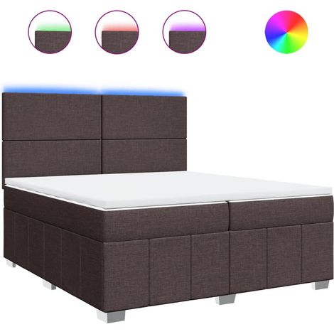 Maison Exclusive - Giroletto a Molle con Materasso Marrone Scuro 200x200cm Tessuto (1/5)
