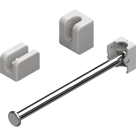 Porte-cintres escamotable - acier chromé et pvc noir - Décor : Gris - Matériau : Acier inoxydable - MENAGE&CONFORT (1/4)
