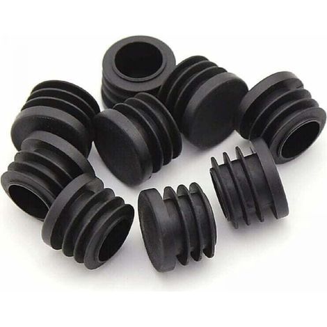 Couvre-pieds de chaise, bouchons ronds en plastique, 30 pièces, embouts de tube noirs, protecteurs de meubles ronds pour chaises (25 mm) (1/5)