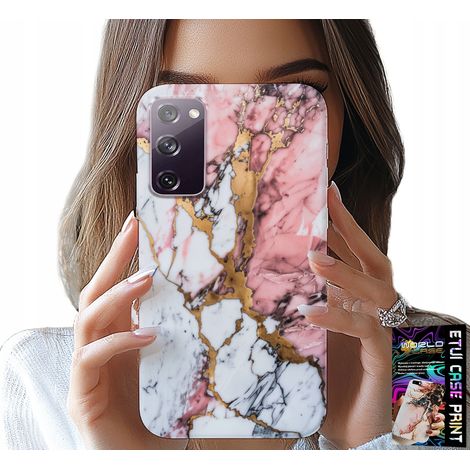 Custodia per Samsung Galaxy S20 FE - effetto marmo rosa e bianco, con motivi a pietra (1/5)