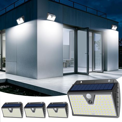 4 Lampes Solaires Extérieures 103 LED avec Détecteur de Mouvement 120°, 3 Modes, IP65, 1200 mAh (1/5)