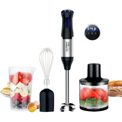 Mixeur de cuisine portable, 4 en 1 multifonction, puissance de 1000W, 4-en-1 (1/2)