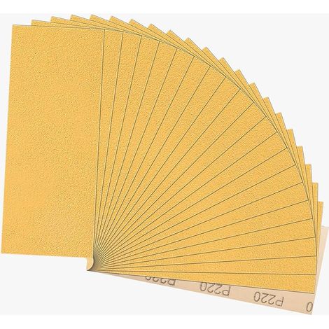 Papier de Verre,Papier Abrasif 220 Grains Utilisé pour polir métal cadre le bois les voiture(21 Pièces ) (1/5)