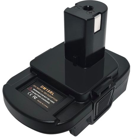 Adaptateur de batterie DM18RL pour outils électriques à batterie au lithium Ryobi 18 V, peut être utilisé avec des batteries Li-ion Dewalt 18 V 20 V ou Milwaukee 18 V pour convertir en alimentation 18 (1/4)