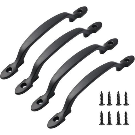 Ensemble de 4 poignées pour meubles (armoires, cuisines, portes, tiroirs), avec vis, longueur 158 mm. (1/5)