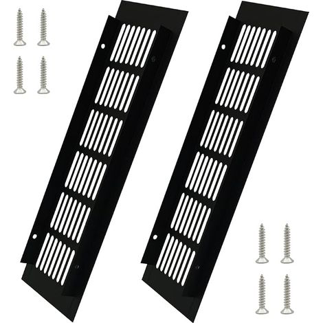 Aluminium Alloy Rectangular Air Vent Grille with Screws Metal Ventilation for Cupboards and Bedrooms 300 x 80 mm (1/5)