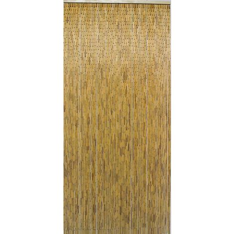 Rideau portière en bambou naturel 90x200 cm – 99 bandes articulées – Prêt à poser pour séparation d'espaces – Morel