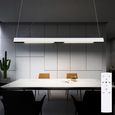 LED Hängeleuchte Esszimmerlampe Wohnzimmerleuchte Tageslichtlampe dimmbar RGB Farbwechsel Fernbedienung CCT, LED 34W 1300lm 3000-6000K warmweiß-kaltweiß, L 119 cm