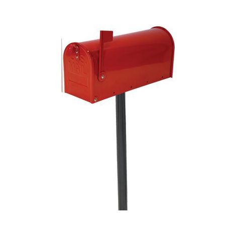 PALO X CASSETTA POSTA TOPOLINO ALUBOX  ACCIAIO VERN NERO H.CM 145