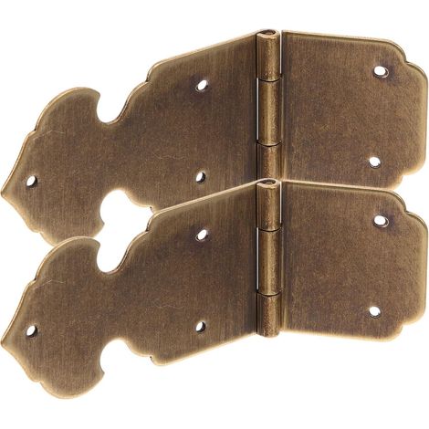 Charnières Anciennes Design Antique Durabilité et Longévité Assurées Lot de 2 en Laiton pour Boîtes à Bijoux et Armoires (1/5)
