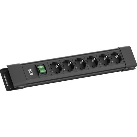BACHMANN CONNECTUS 6XCEE7/3, 1XINTERRUPTEUR 2,0M CEE7/7 NOIR BM005912