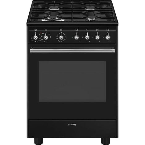 Smeg CX61GMBL cocina mixta negra 70L 4 fuegos de gas (1/4)