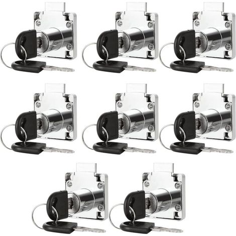 Set of 8 Furniture Locks, Securing Drawers, Cabinets, Mailboxes, Practical and Reliable (1/5)