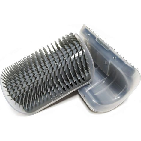 Juego de 2 cepillos suaves para el aseo, herramientas de masaje para raspar las esquinas y el pelo largo y corto de perros y gatos. (1/5)