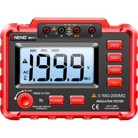 Megaohmímetro digital ANENG MH11 de 500 V, mesa vibratoria electrónica de alto voltaje de 1000 V, comprobador de resistencia de aislamiento para electricistas.