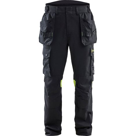 Pantalon de travail retardant flamme inhérent 1418 - Noir/Jaune XS - FR(38) - SE(C44) - Standards