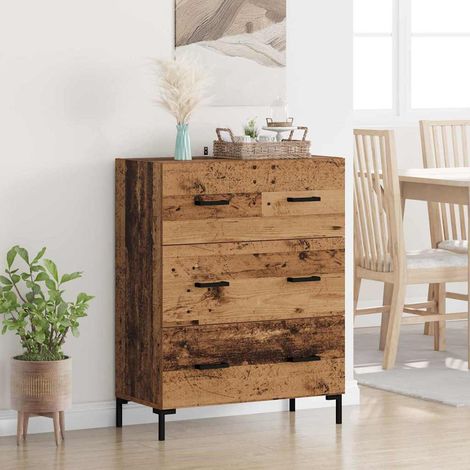 Buffet-Meuble de rangement Bois Ancien 69,5 x 34 x 90 cm Bois d'ingénierie et fer 645040 (1/5)