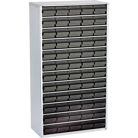 Casier ESD 60 compartiments en acier – Dimensions 306 x 150 x 552 mm – Câble de mise à la terre inclus – Pour environnement antistatique – Raaco (1/2)