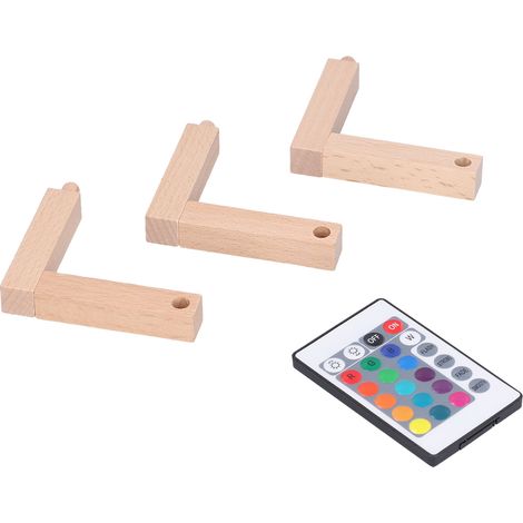 Tableau lumineux lumineux Moon Lamp Board, 16 couleurs LED, rechargeable par USB, télécommande tactile, intensité variable, avec support en bois (1/5)